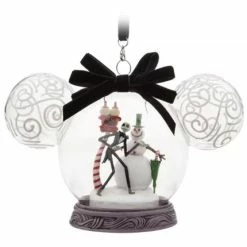 Disney Mickey Ears Icon Ornament - Jack Skellington And Snowman
