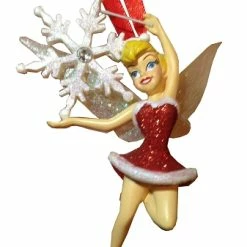 Disney Christmas Ornament - Santa Tinker Bell With Snowflake